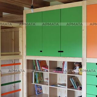 Шкаф для одежды для детской комнаты из массива сосны, МДФ