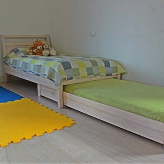 Кровать детская с дополнительным спальным местом. Массив и шпон ясеня