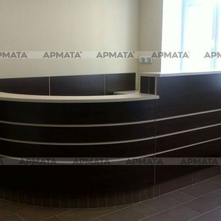 Стойка ресепшн для офиса ОАО "МосВодоканал" по чертежам заказчика.